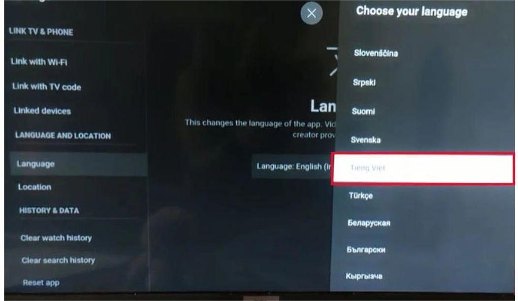 Cách cài đặt tiếng Việt cho tivi TCL