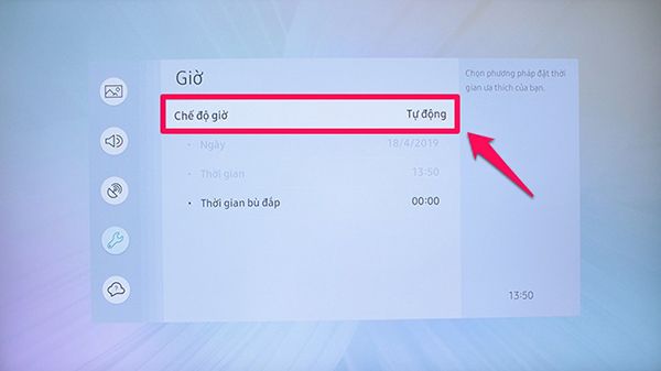 Cách cài đặt thời gian cho tivi Samsung