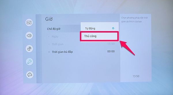 Cách cài đặt thời gian cho tivi Samsung