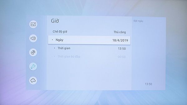 Cách cài đặt thời gian cho tivi Samsung