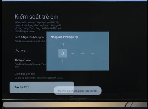 Đổi mã pin trên tivi Sony