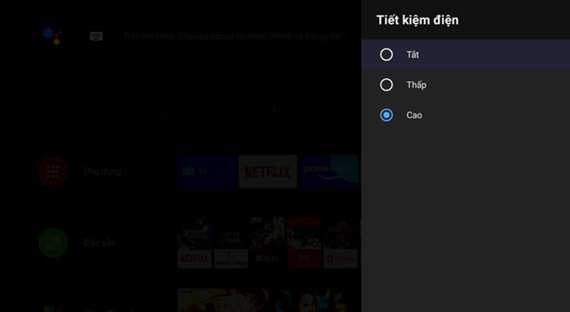 Chế độ tiết kiệm điện trên tivi TCL