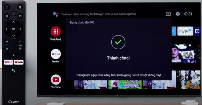 Kết nối điều khiển giọng nói tivi Casper