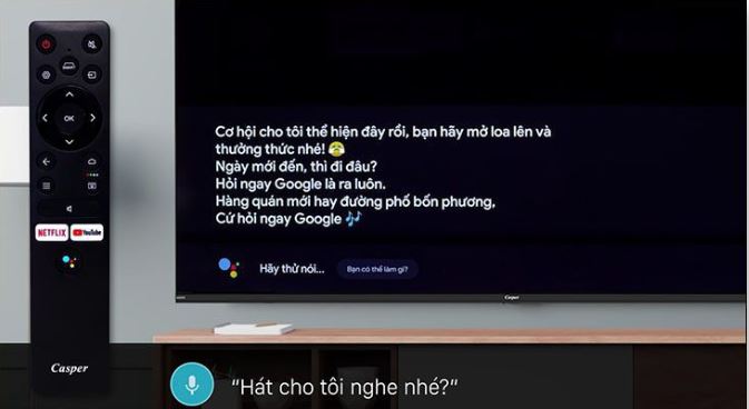 Kết nối điều khiển giọng nói tivi Casper